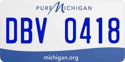 MI license plate DBV0418