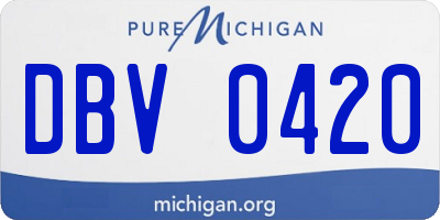 MI license plate DBV0420