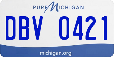 MI license plate DBV0421