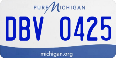 MI license plate DBV0425