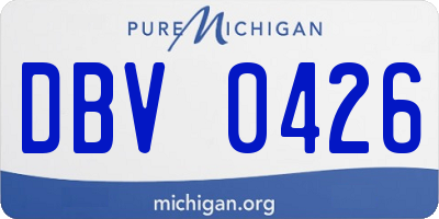 MI license plate DBV0426