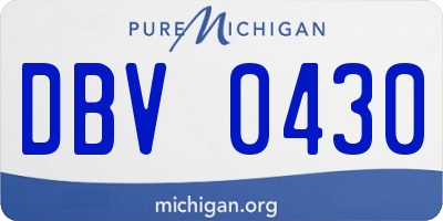 MI license plate DBV0430