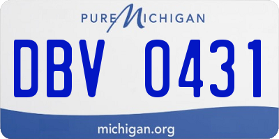 MI license plate DBV0431