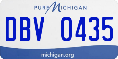 MI license plate DBV0435