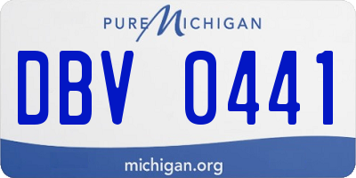 MI license plate DBV0441