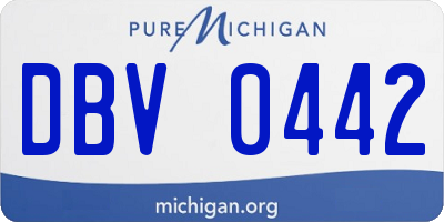 MI license plate DBV0442