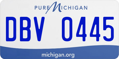 MI license plate DBV0445