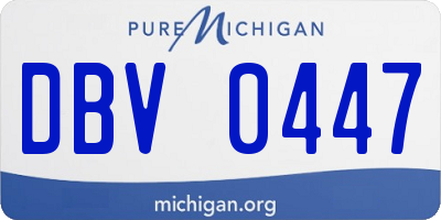 MI license plate DBV0447