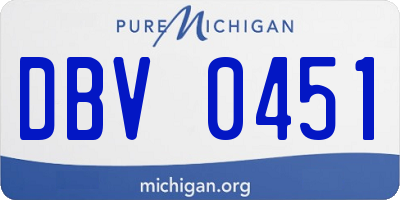 MI license plate DBV0451