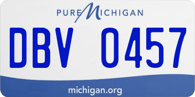 MI license plate DBV0457