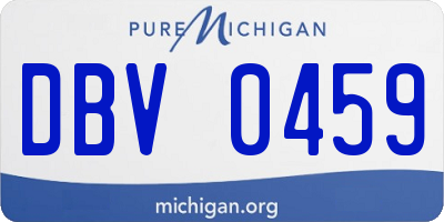 MI license plate DBV0459