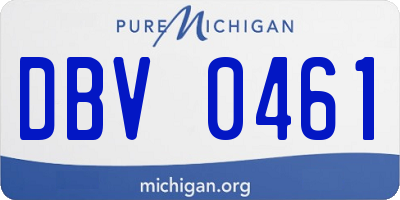 MI license plate DBV0461