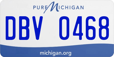 MI license plate DBV0468