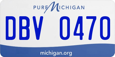 MI license plate DBV0470