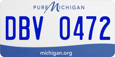MI license plate DBV0472