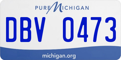 MI license plate DBV0473