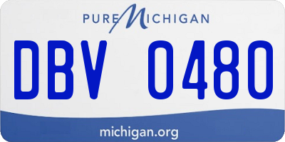 MI license plate DBV0480