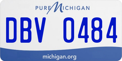 MI license plate DBV0484
