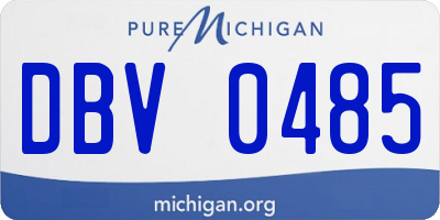 MI license plate DBV0485
