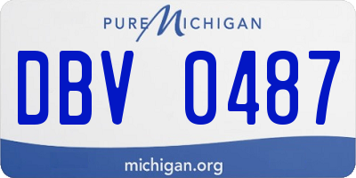 MI license plate DBV0487