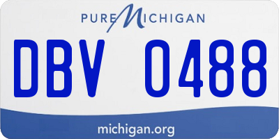 MI license plate DBV0488