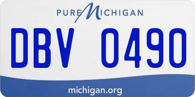 MI license plate DBV0490