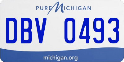 MI license plate DBV0493
