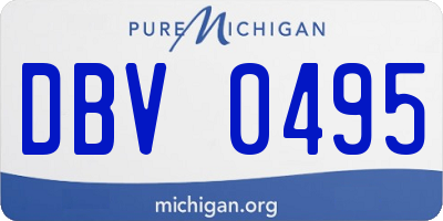 MI license plate DBV0495