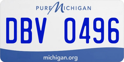 MI license plate DBV0496