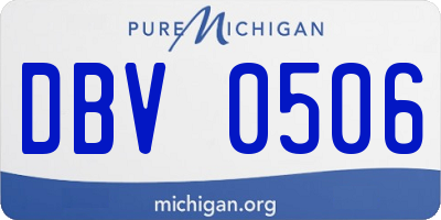 MI license plate DBV0506