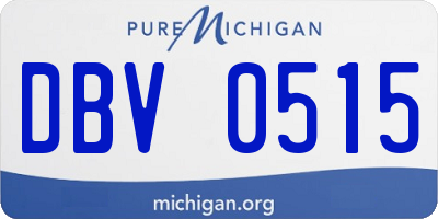 MI license plate DBV0515