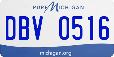 MI license plate DBV0516