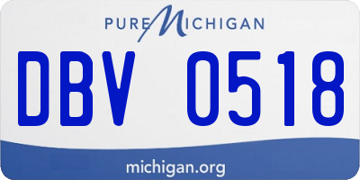 MI license plate DBV0518