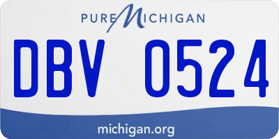 MI license plate DBV0524