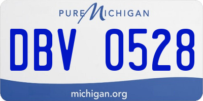 MI license plate DBV0528