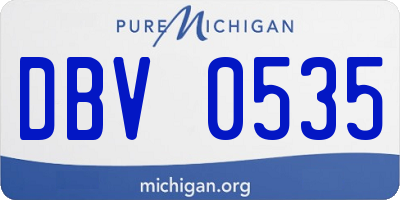 MI license plate DBV0535