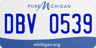 MI license plate DBV0539