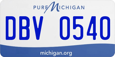 MI license plate DBV0540