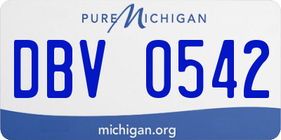 MI license plate DBV0542