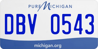 MI license plate DBV0543