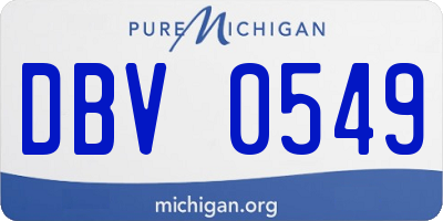 MI license plate DBV0549