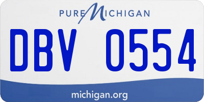 MI license plate DBV0554