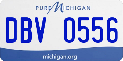MI license plate DBV0556