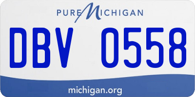 MI license plate DBV0558