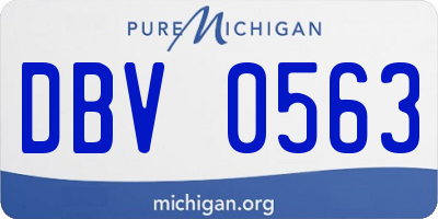 MI license plate DBV0563
