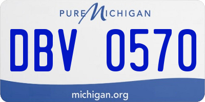 MI license plate DBV0570