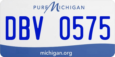 MI license plate DBV0575