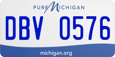 MI license plate DBV0576