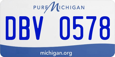 MI license plate DBV0578