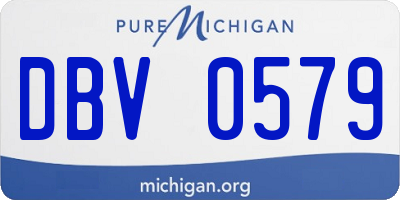 MI license plate DBV0579